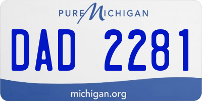 MI license plate DAD2281