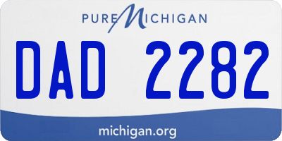 MI license plate DAD2282