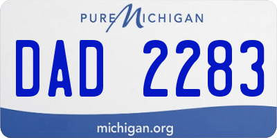 MI license plate DAD2283