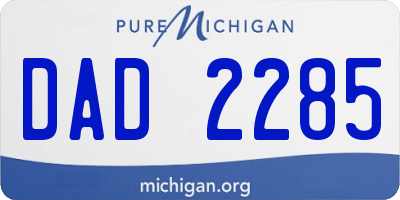 MI license plate DAD2285