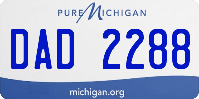 MI license plate DAD2288