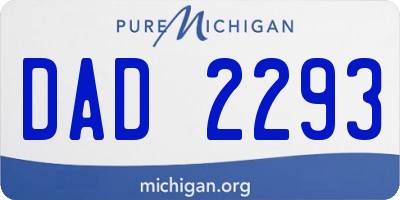 MI license plate DAD2293