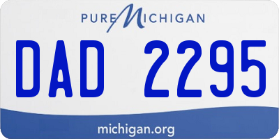 MI license plate DAD2295