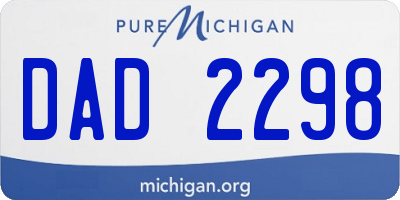 MI license plate DAD2298