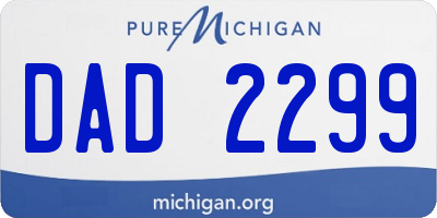 MI license plate DAD2299