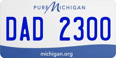 MI license plate DAD2300
