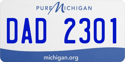 MI license plate DAD2301