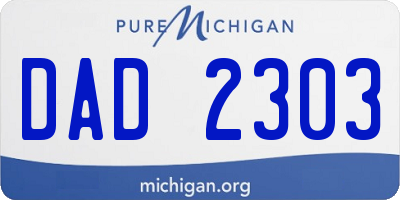 MI license plate DAD2303