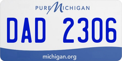 MI license plate DAD2306