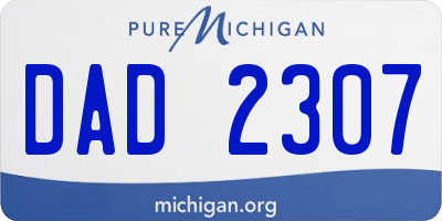 MI license plate DAD2307