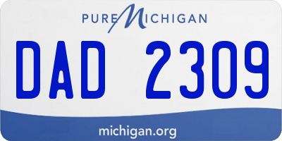 MI license plate DAD2309