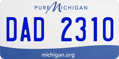MI license plate DAD2310