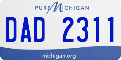 MI license plate DAD2311