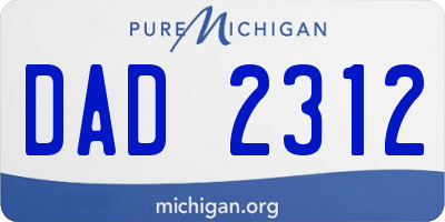 MI license plate DAD2312