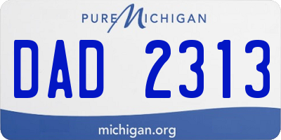 MI license plate DAD2313