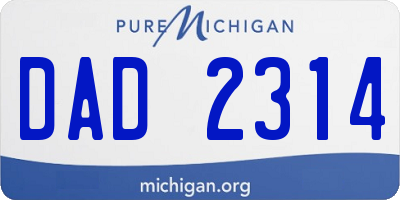 MI license plate DAD2314