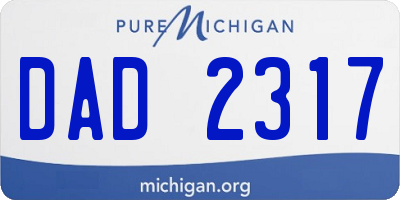 MI license plate DAD2317