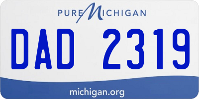 MI license plate DAD2319