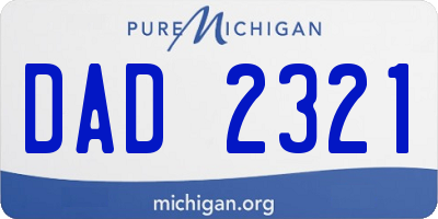 MI license plate DAD2321