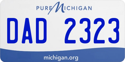 MI license plate DAD2323