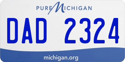 MI license plate DAD2324
