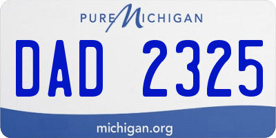 MI license plate DAD2325