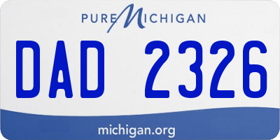 MI license plate DAD2326