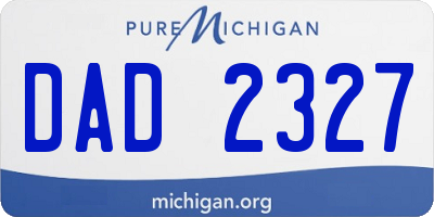 MI license plate DAD2327