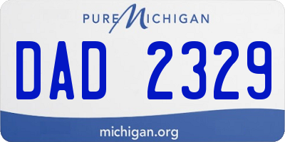 MI license plate DAD2329