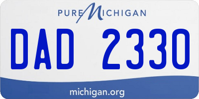 MI license plate DAD2330