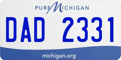 MI license plate DAD2331