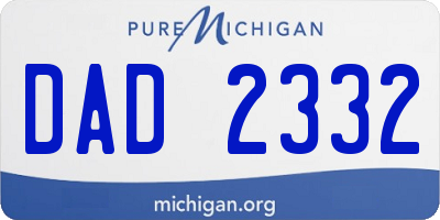 MI license plate DAD2332