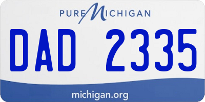MI license plate DAD2335