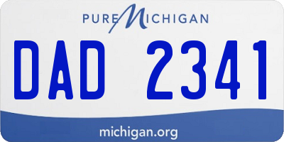 MI license plate DAD2341