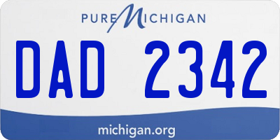 MI license plate DAD2342