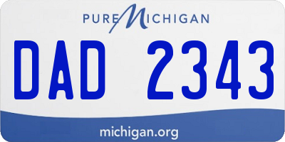 MI license plate DAD2343