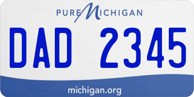 MI license plate DAD2345