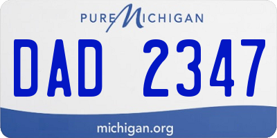 MI license plate DAD2347