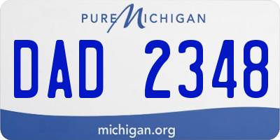 MI license plate DAD2348