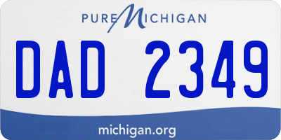 MI license plate DAD2349