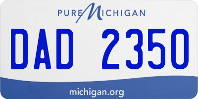 MI license plate DAD2350