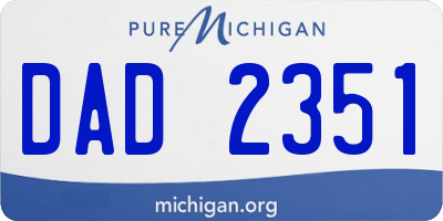 MI license plate DAD2351