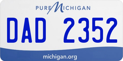 MI license plate DAD2352