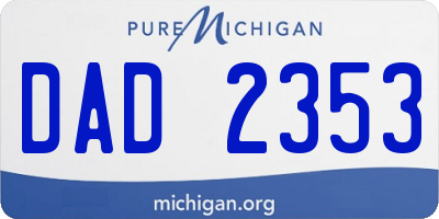 MI license plate DAD2353