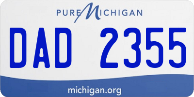 MI license plate DAD2355