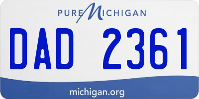 MI license plate DAD2361