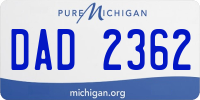 MI license plate DAD2362