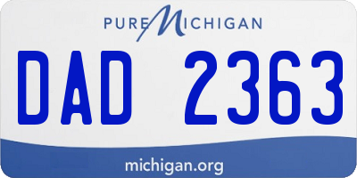 MI license plate DAD2363