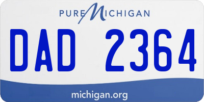 MI license plate DAD2364