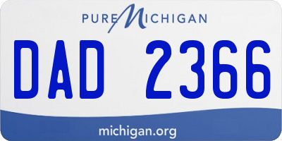 MI license plate DAD2366
